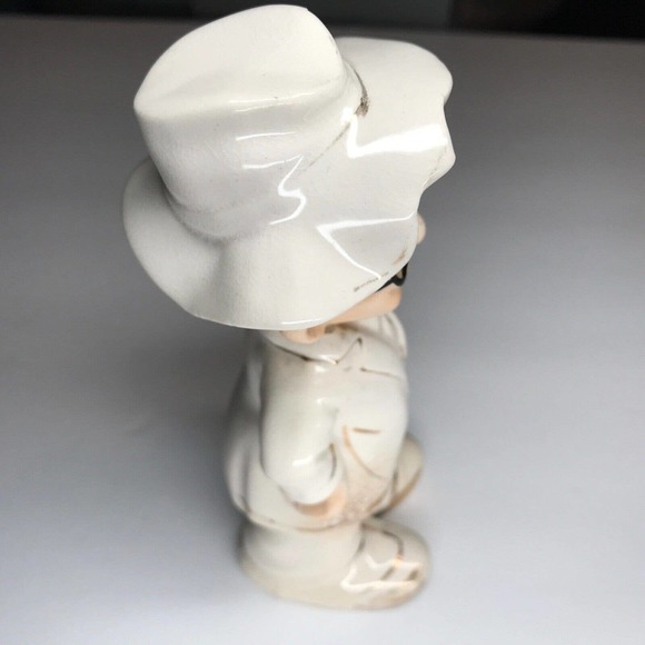 Pudgy Old Man Suit Hat Glasses Vintage Porcelain Figurine Gold H412 5/1 - RARE - Picture 4 of 12